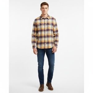 NWT LUCKY BRAND Shirt Mens Size XL Multi-Color Plaid Flannel Button-Up Workwear